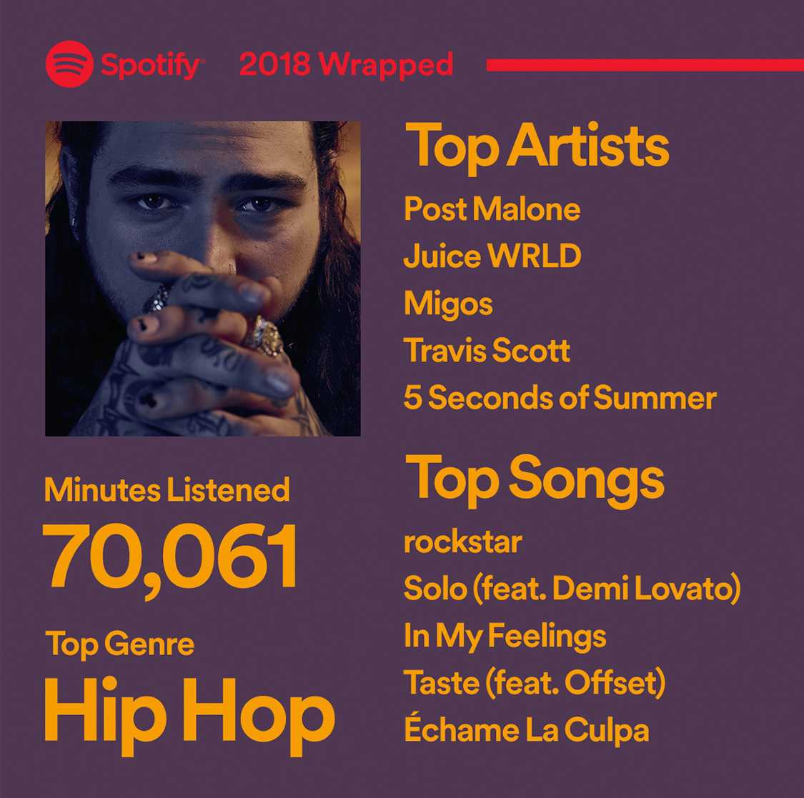 Spotify top artists and top songs image